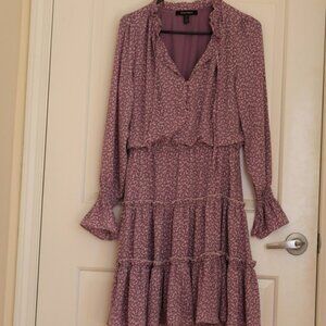 Ellen Tracy Women’s Small Pastel Floral Ruffle Tiered Dress Whimsical Fair